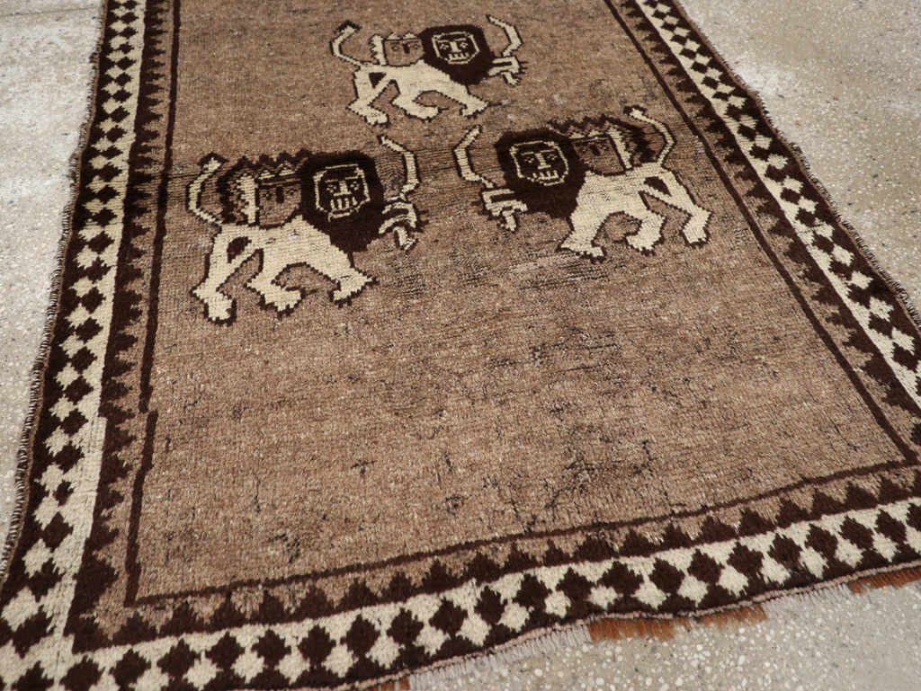 Vintage Persian Gabbeh Pictorial Rug (Pair: 2 of 2), No.13304 - Gss