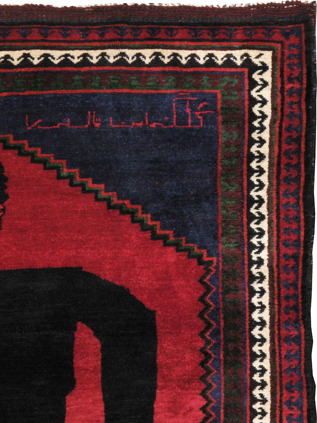 Vintage Shiraz Pictorial Rug, No.13322 - Gss