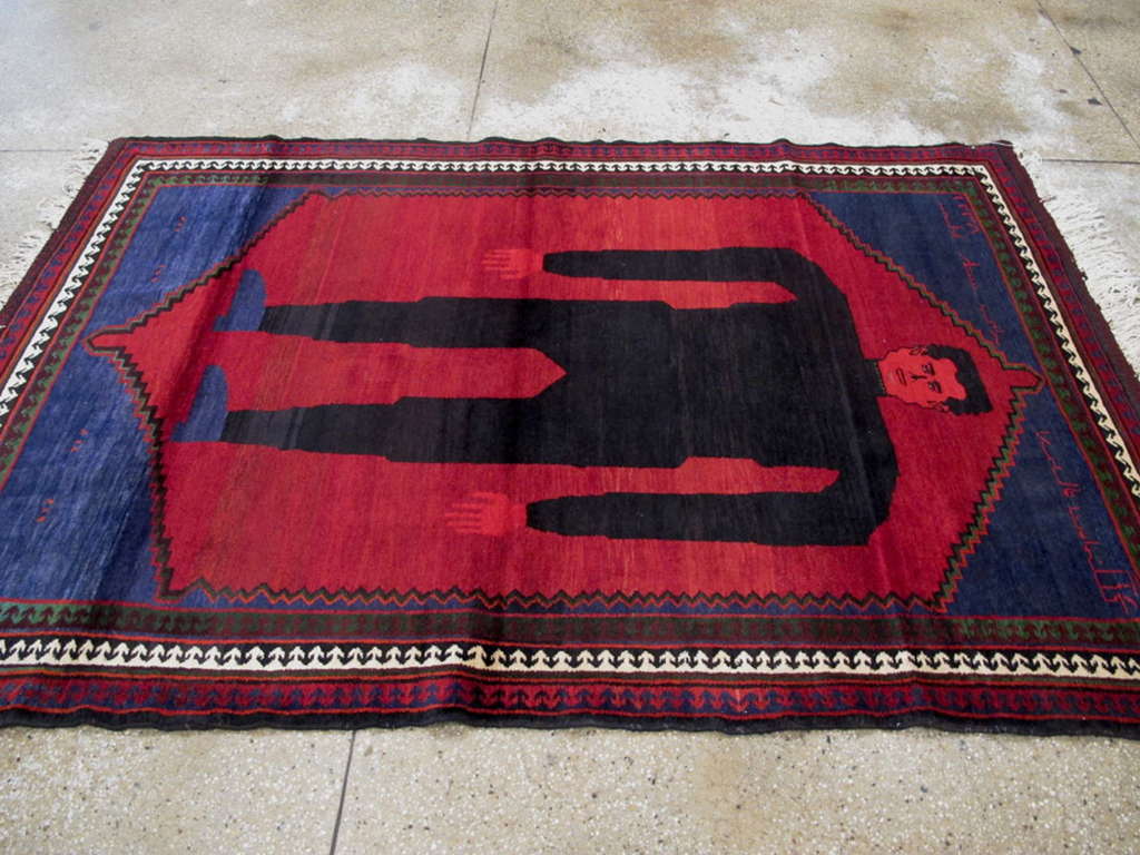 Vintage Shiraz Pictorial Rug, No.13322 - Gss