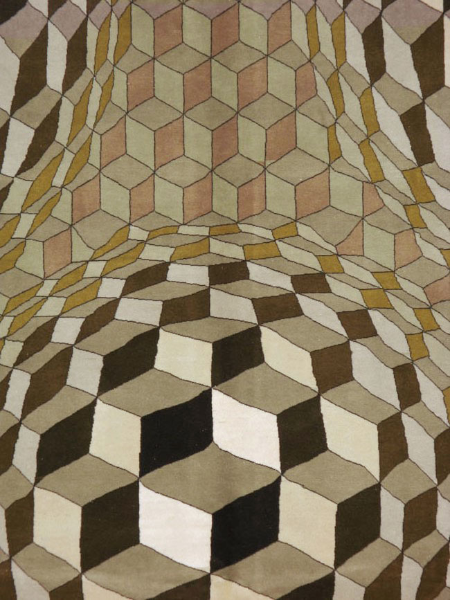 Vintage Persian Tabriz Modernist Rug, No.13324 - Gss