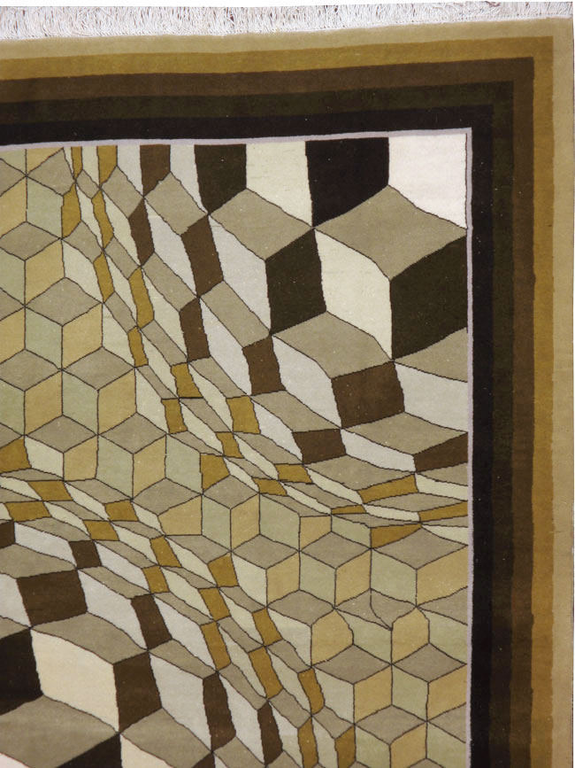 Vintage Persian Tabriz Modernist Rug, No.13324 - Gss