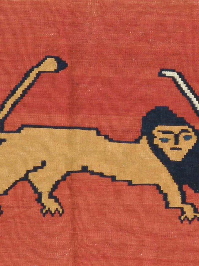 Vintage Persian Pictorial Kilim, No.13396 - Gss