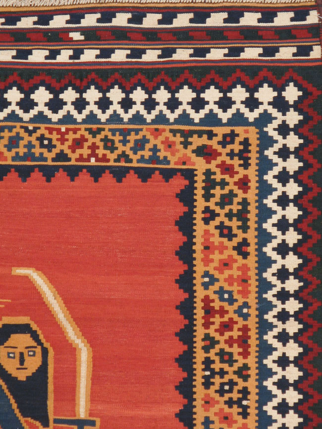 Vintage Persian Pictorial Kilim, No.13396 - Gss