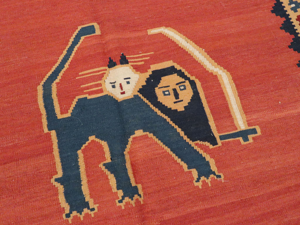 Vintage Persian Pictorial Kilim, No.13396 - Gss