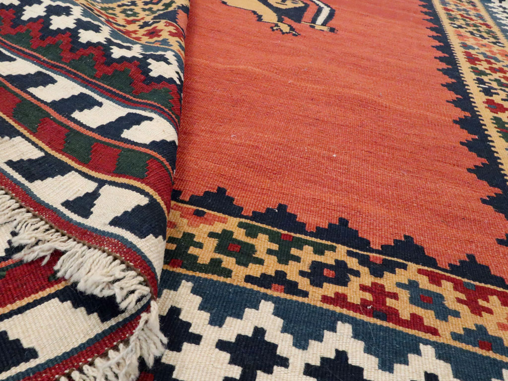 Vintage Persian Pictorial Kilim, No.13396 - Gss