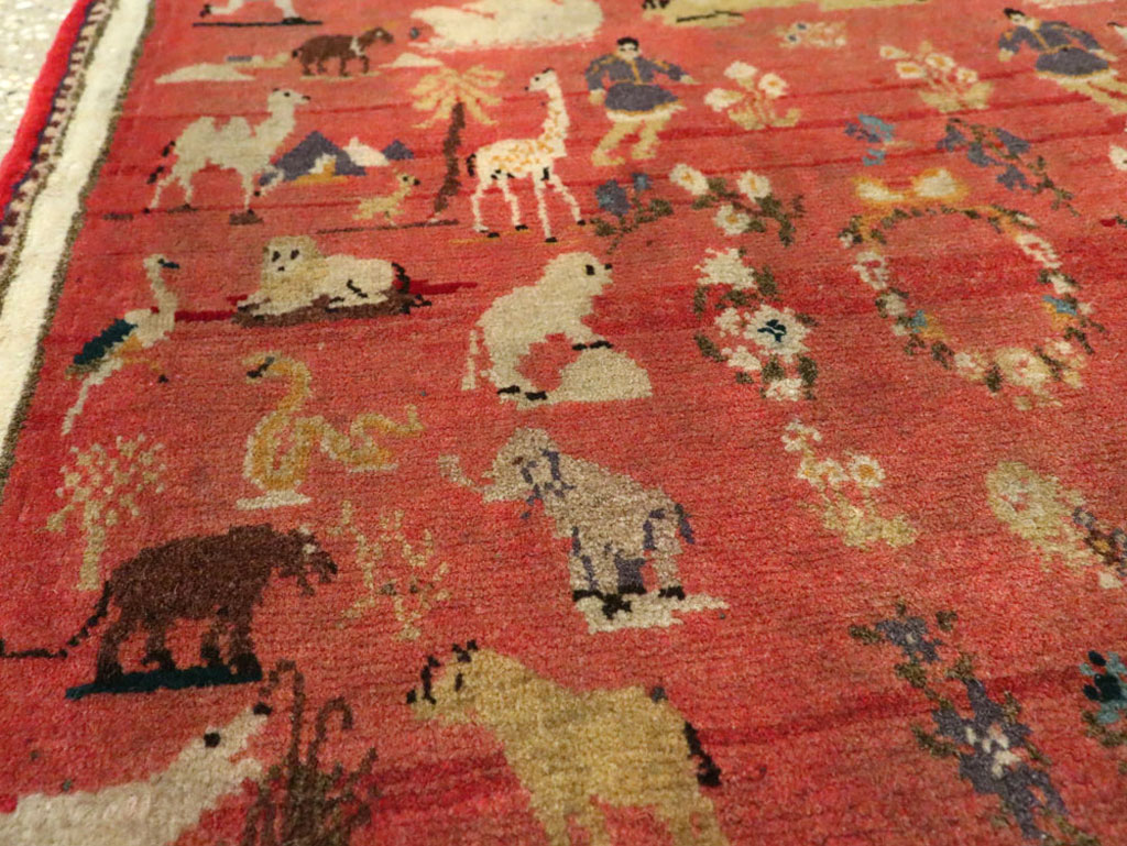 Vintage Persian Tabriz Pictorial Rug, No.13413 - Gss