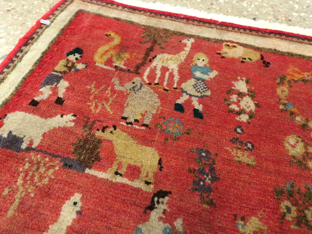 Vintage Persian Tabriz Pictorial Rug, No.13413 - Gss