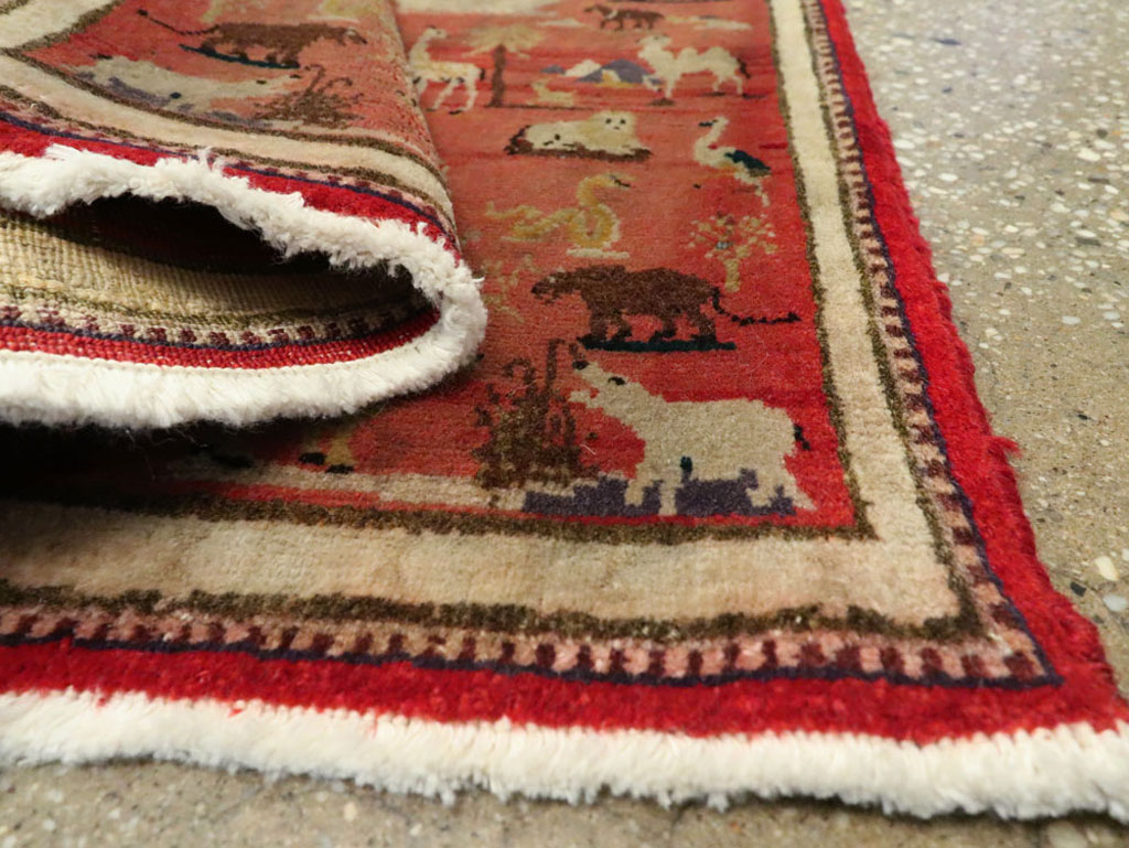 Vintage Persian Tabriz Pictorial Rug, No.13413 - Gss