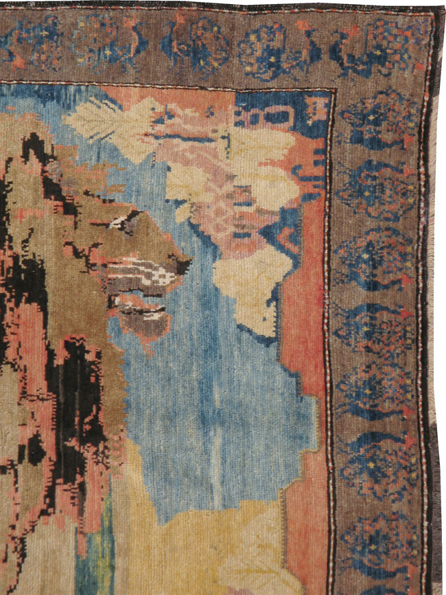 Vintage Persian Gabbeh Pictorial Rug, No.13419 - Gss