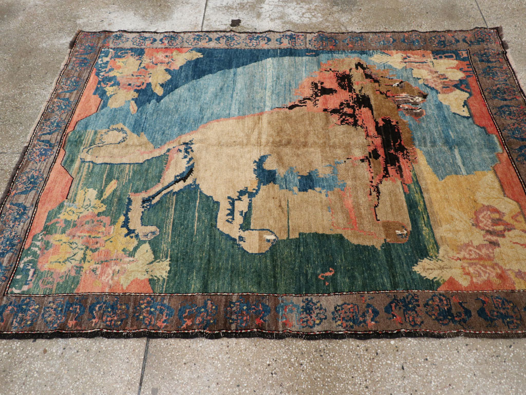 Vintage Persian Gabbeh Pictorial Rug, No.13419 - Gss