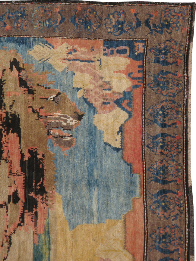 Vintage Persian Gabbeh Pictorial Rug, No.13419 - Gss