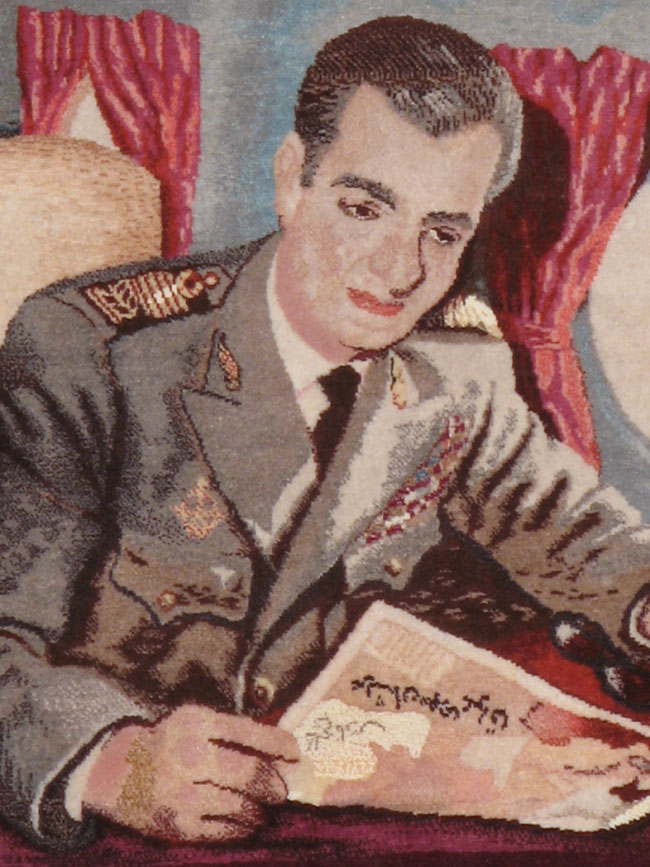 Vintage Persian Mashad Pictorial Rug, No.13425 - Gss