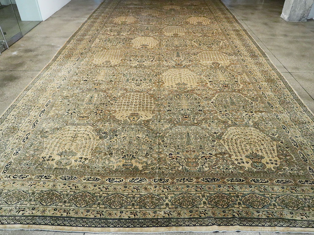 Vintage Indian Lahore Oversize Carpet, No.13446 - Gss