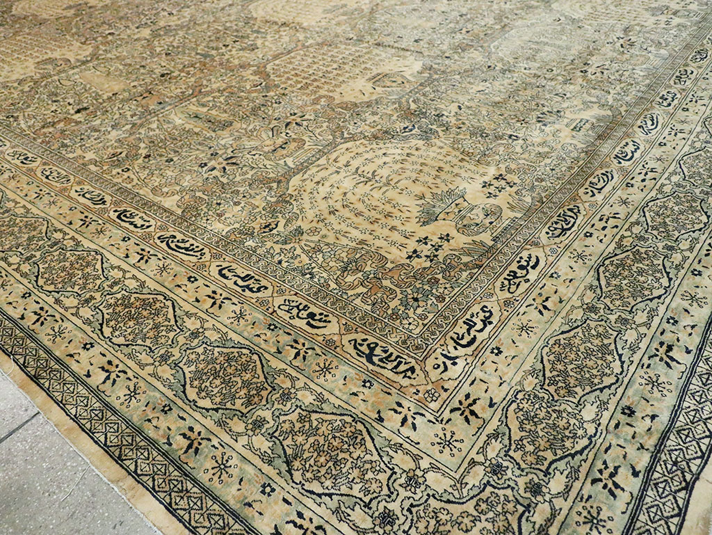 Vintage Indian Lahore Oversize Carpet, No.13446 - Gss