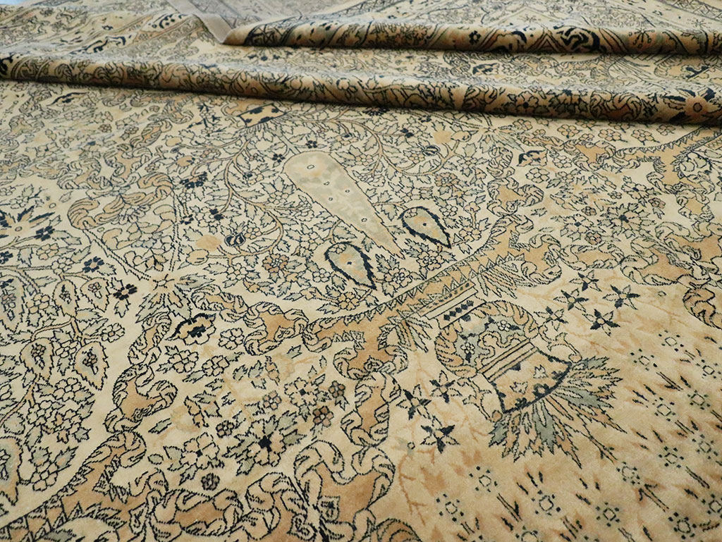 Vintage Indian Lahore Oversize Carpet, No.13446 - Gss