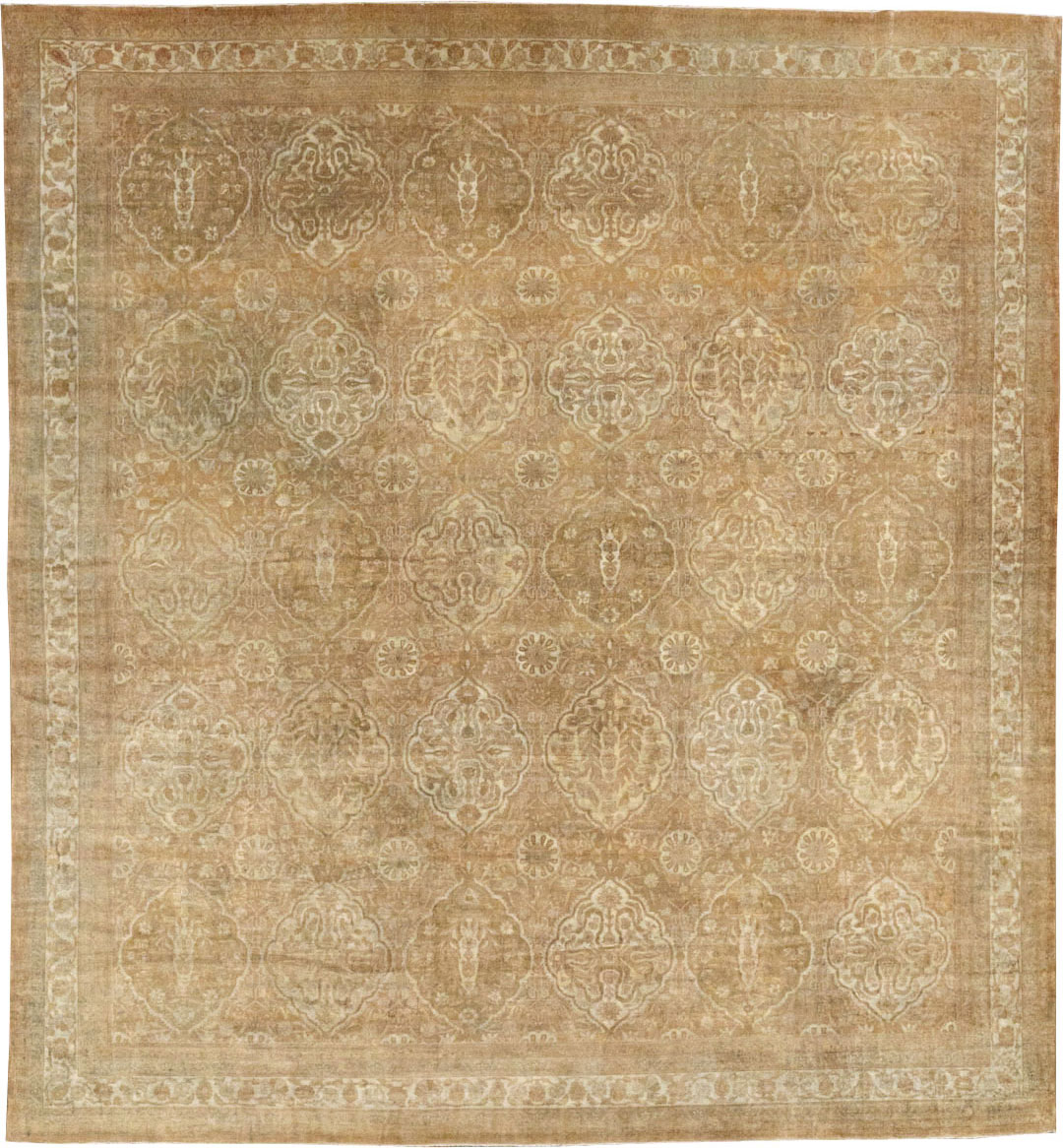Antique Indian Agra Square Room Size Carpet, No.13455 - Gss