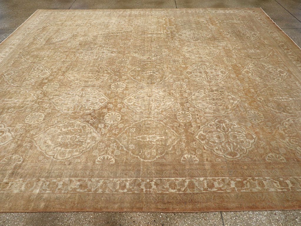 Antique Indian Agra Square Room Size Carpet, No.13455 - Gss