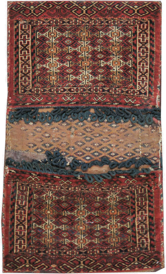 Antique Persian Turkoman Saddlebag (Khorjin), No.13501 - Gss