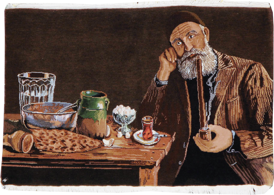 Vintage Persian Tabriz Pictorial Rug, No.13515 - Gss