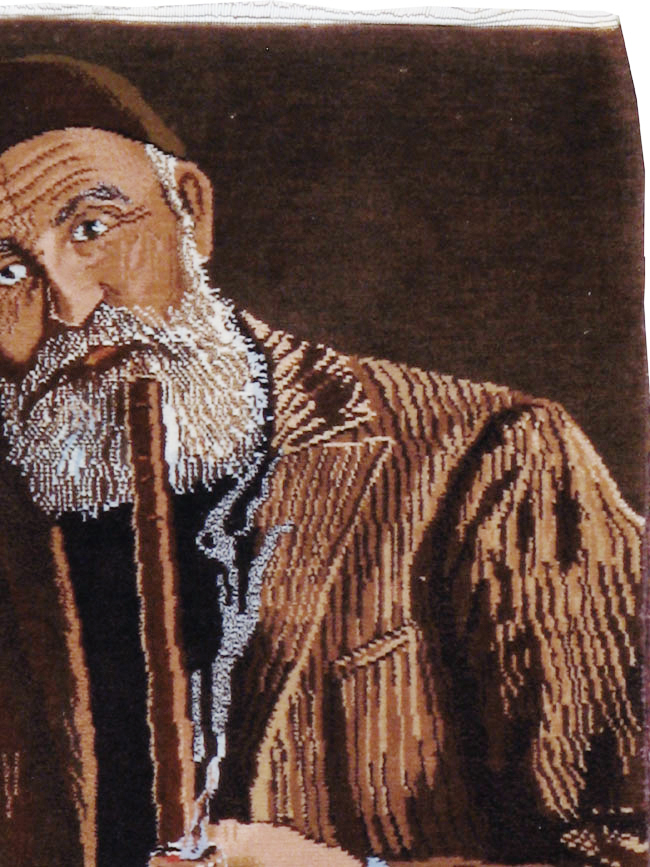 Vintage Persian Tabriz Pictorial Rug, No.13515 - Gss