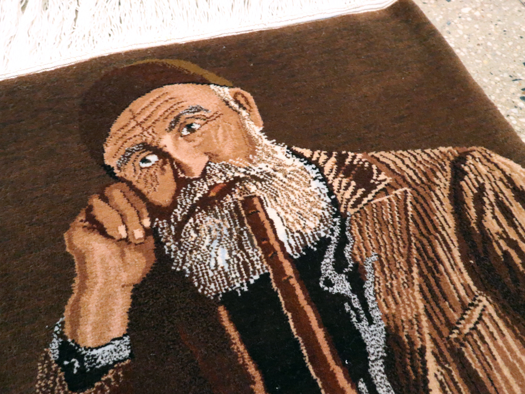 Vintage Persian Tabriz Pictorial Rug, No.13515 - Gss