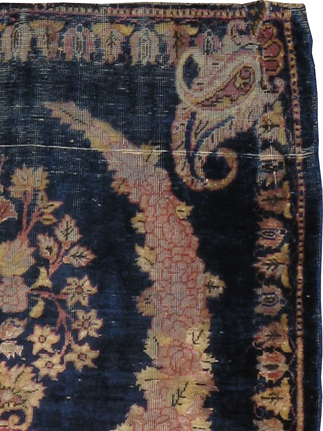 Antique Persian Kashan Silk Rug, No.13518 - Gss