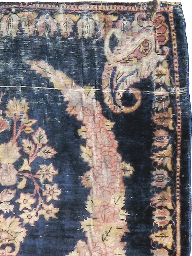 Antique Persian Kashan Silk Rug, No.13518 - Gss