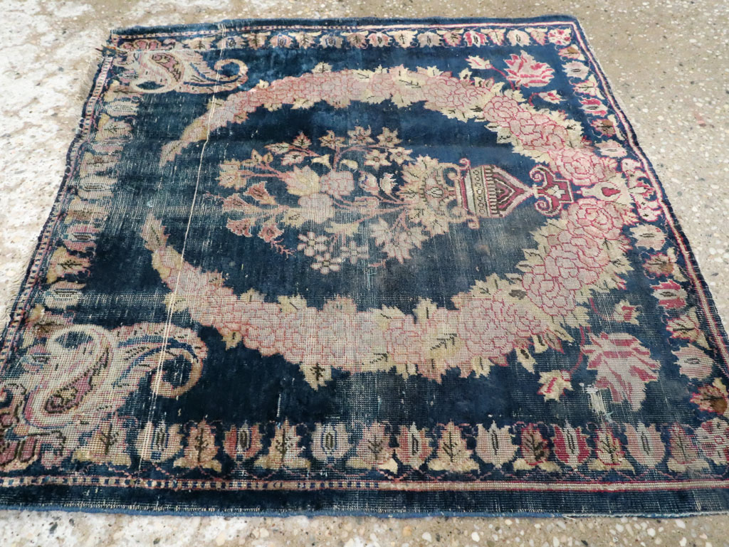 Antique Persian Kashan Silk Rug, No.13518 - Gss