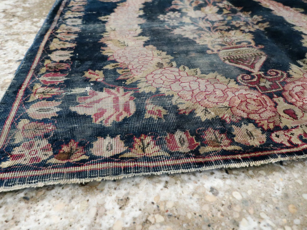 Antique Persian Kashan Silk Rug, No.13518 - Gss