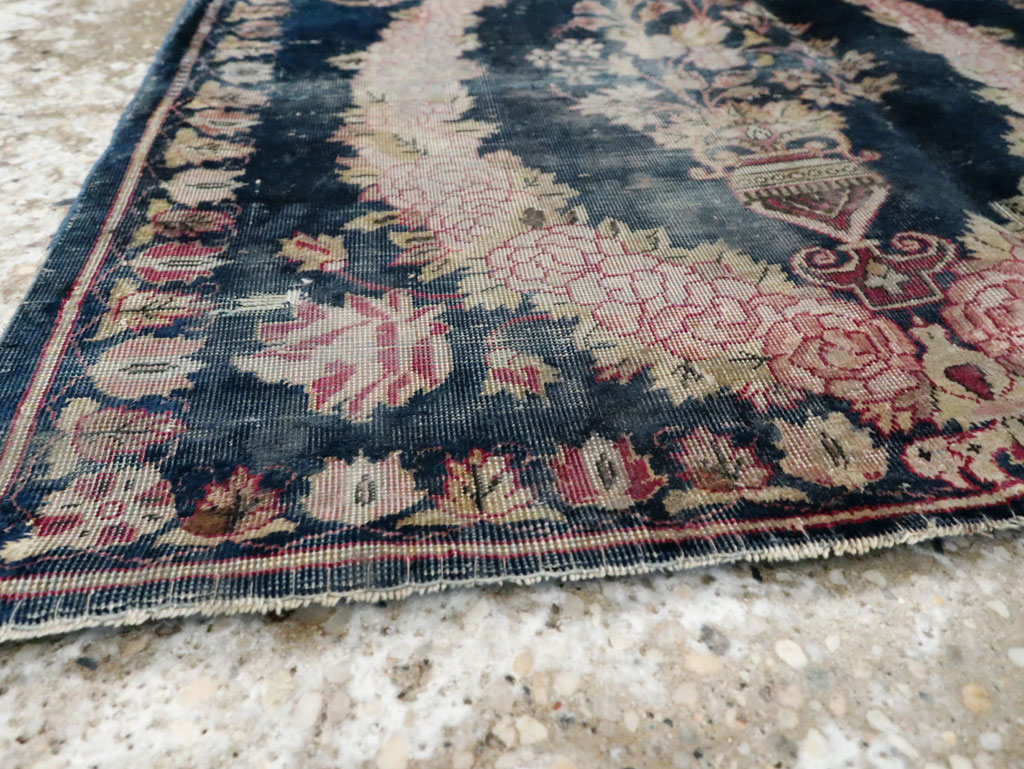 Antique Persian Kashan Silk Rug, No.13518 - Gss