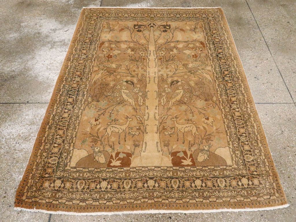 Antique Persian Tabriz Pictorial Carpet, No.13541 - Gss
