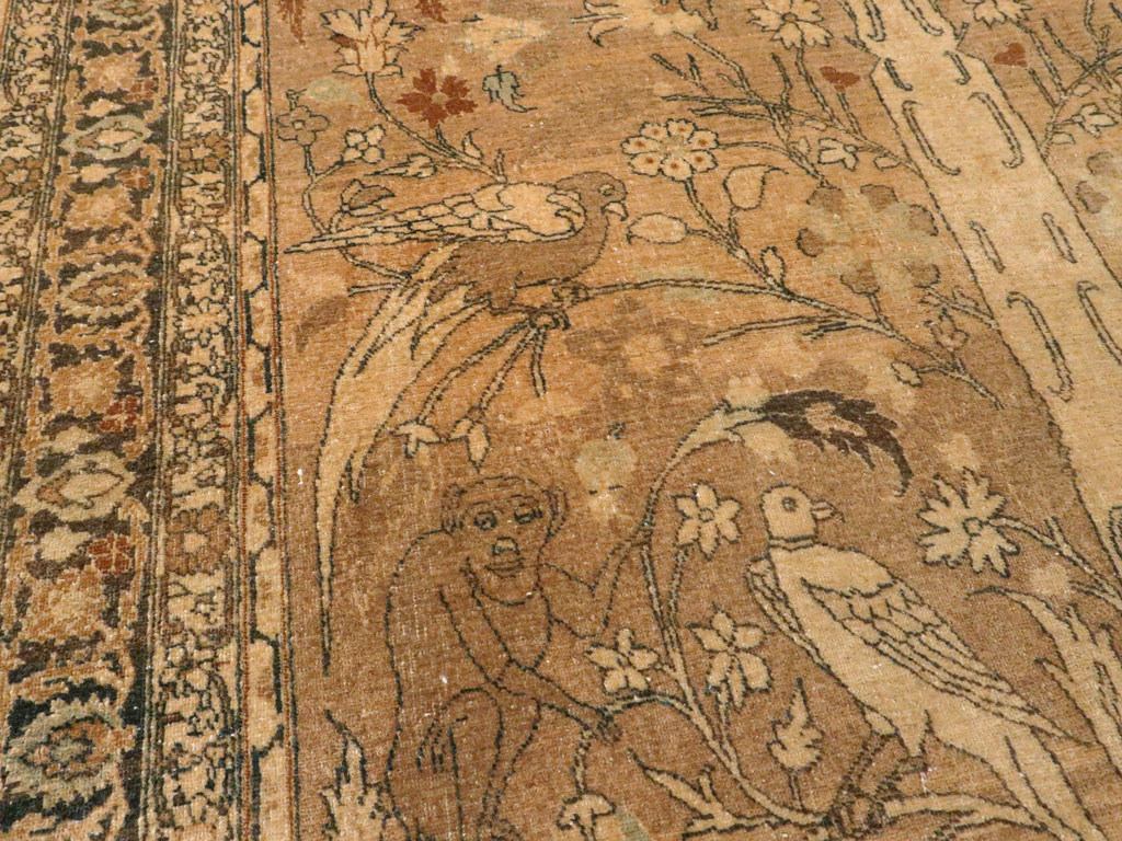 Antique Persian Tabriz Pictorial Carpet, No.13541 - Gss
