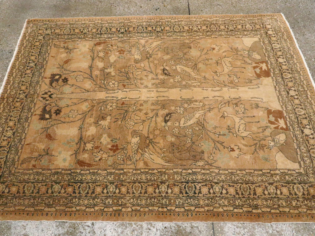 Antique Persian Tabriz Pictorial Carpet, No.13541 - Gss