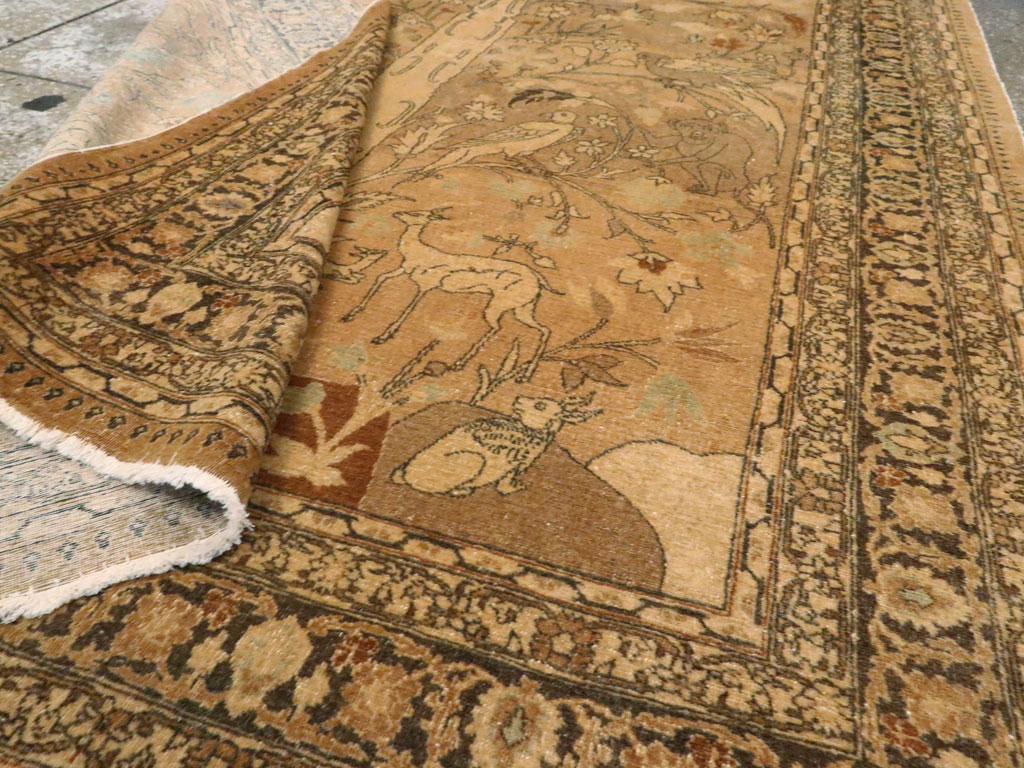 Antique Persian Tabriz Pictorial Carpet, No.13541 - Gss