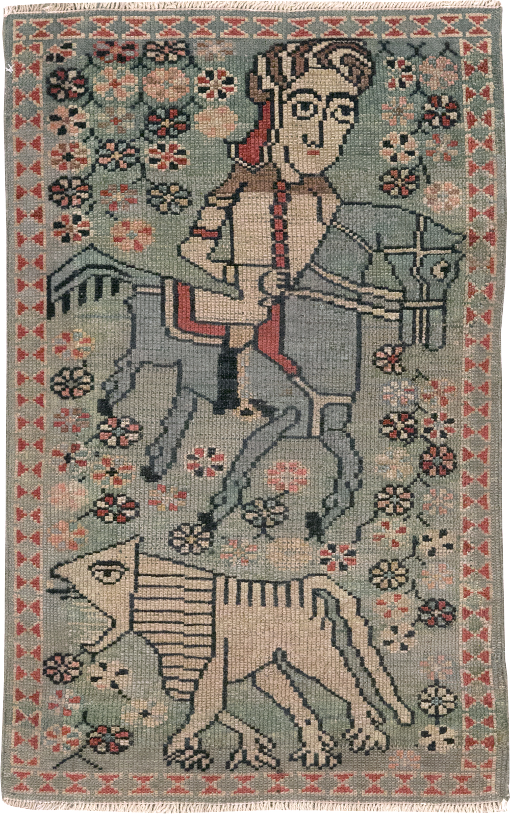 Antique Persian Malayer Pictorial Rug (Pair: 1 of 2), No.13667 - Gss