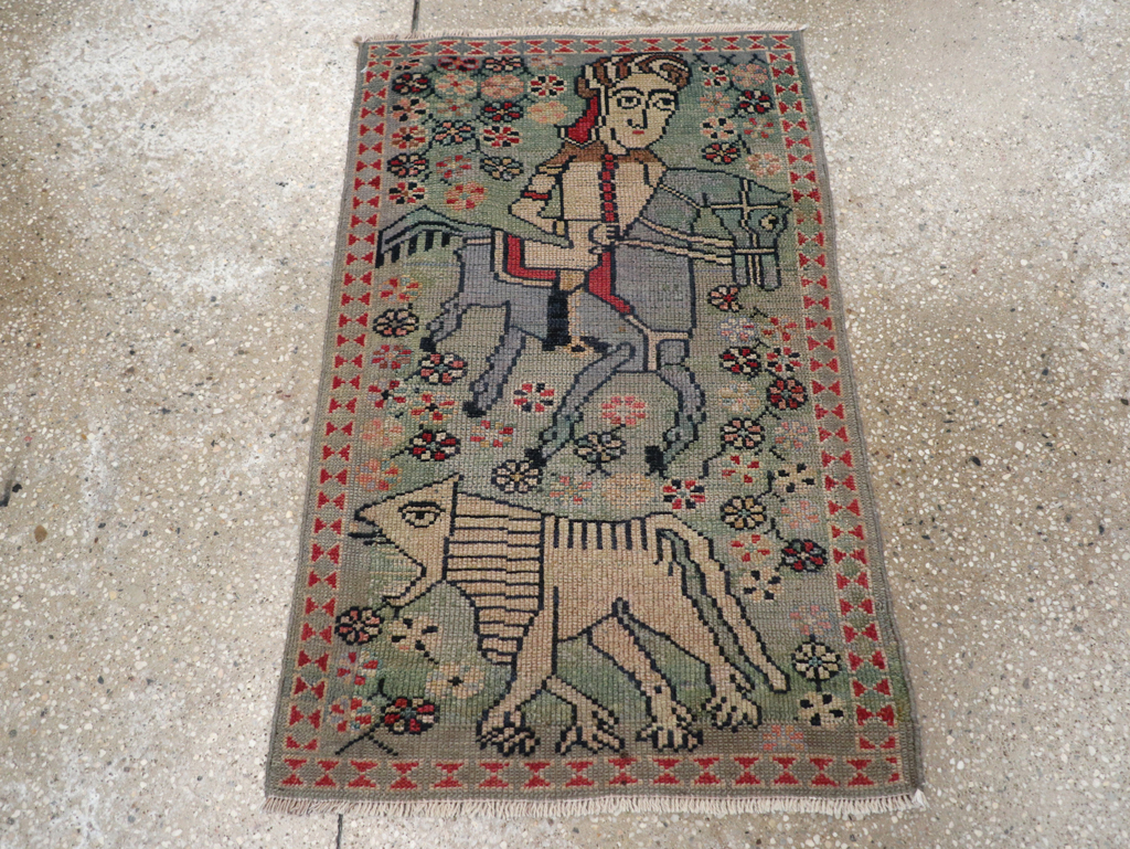 Antique Persian Malayer Pictorial Rug (Pair: 1 of 2), No.13667 - Gss