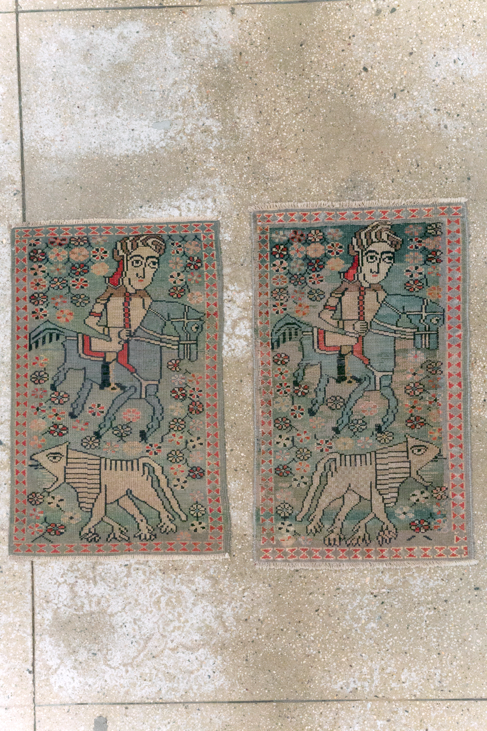 Antique Persian Malayer Pictorial Rug (Pair: 1 of 2), No.13667 - Gss