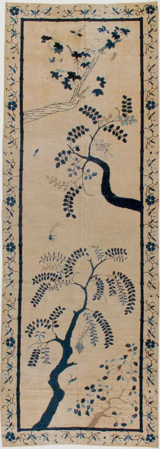 Antique Chinese Peking Wide Gallery Runner, No.13708 - Gss