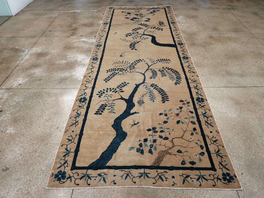 Antique Chinese Peking Wide Gallery Runner, No.13708 - Gss