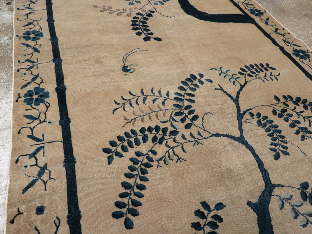 Antique Chinese Peking Wide Gallery Runner, No.13708 - Gss