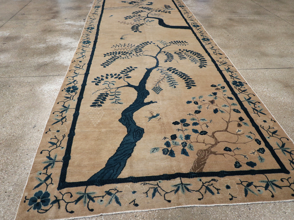 Antique Chinese Peking Wide Gallery Runner, No.13708 - Gss
