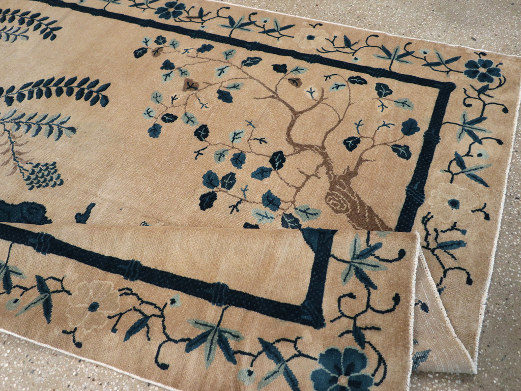 Antique Chinese Peking Wide Gallery Runner, No.13708 - Gss