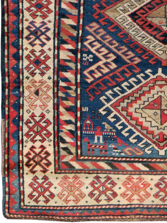 Antique Caucasian Kazak Rug, No.13717 - Gss