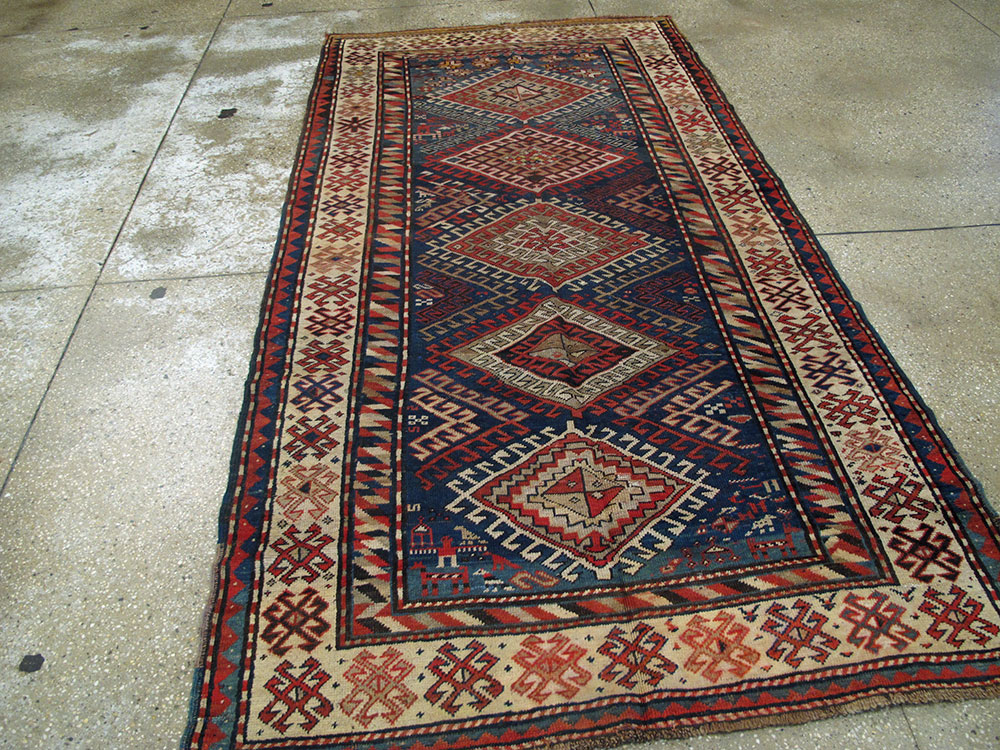 Antique Caucasian Kazak Rug, No.13717 - Gss