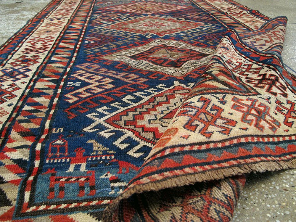 Antique Caucasian Kazak Rug, No.13717 - Gss