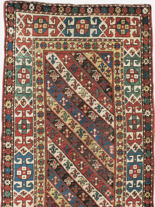 Antique Caucasian Kazak Long Rug, No.13719 - Gss