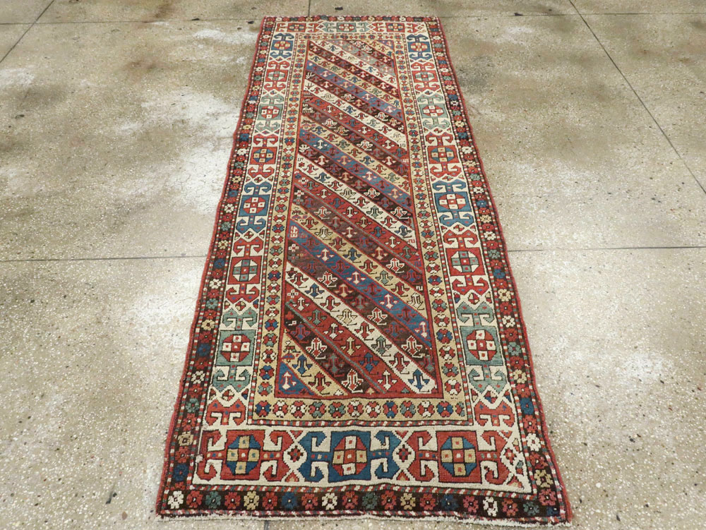 Antique Caucasian Kazak Long Rug, No.13719 - Gss