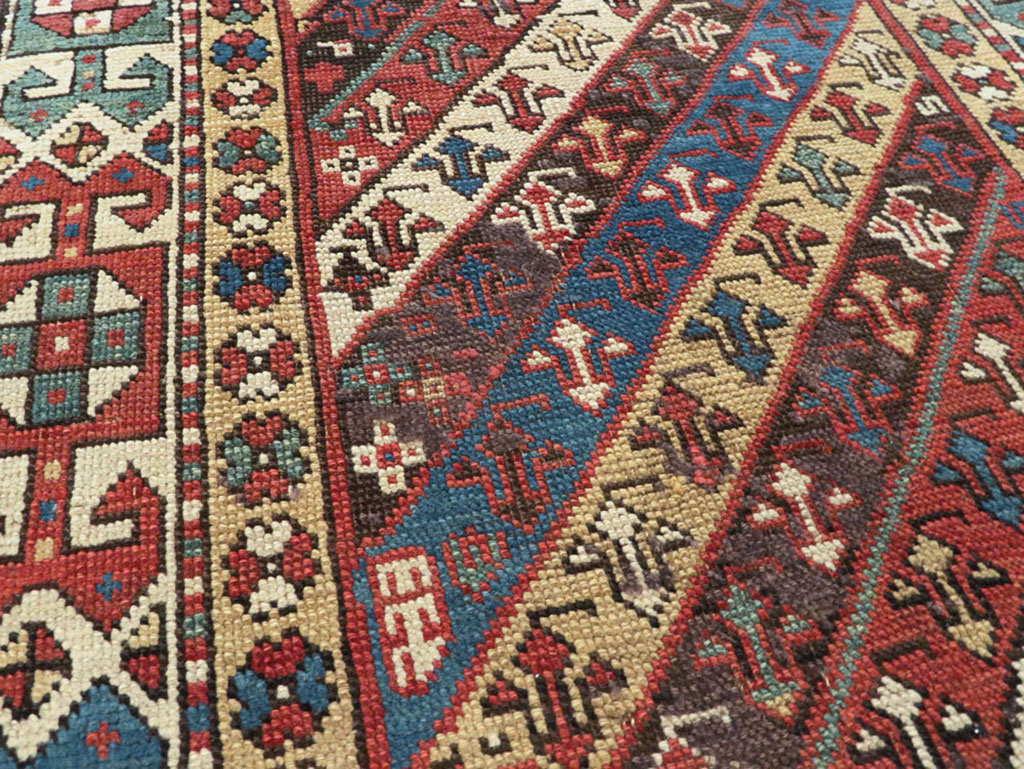 Antique Caucasian Kazak Long Rug, No.13719 - Gss