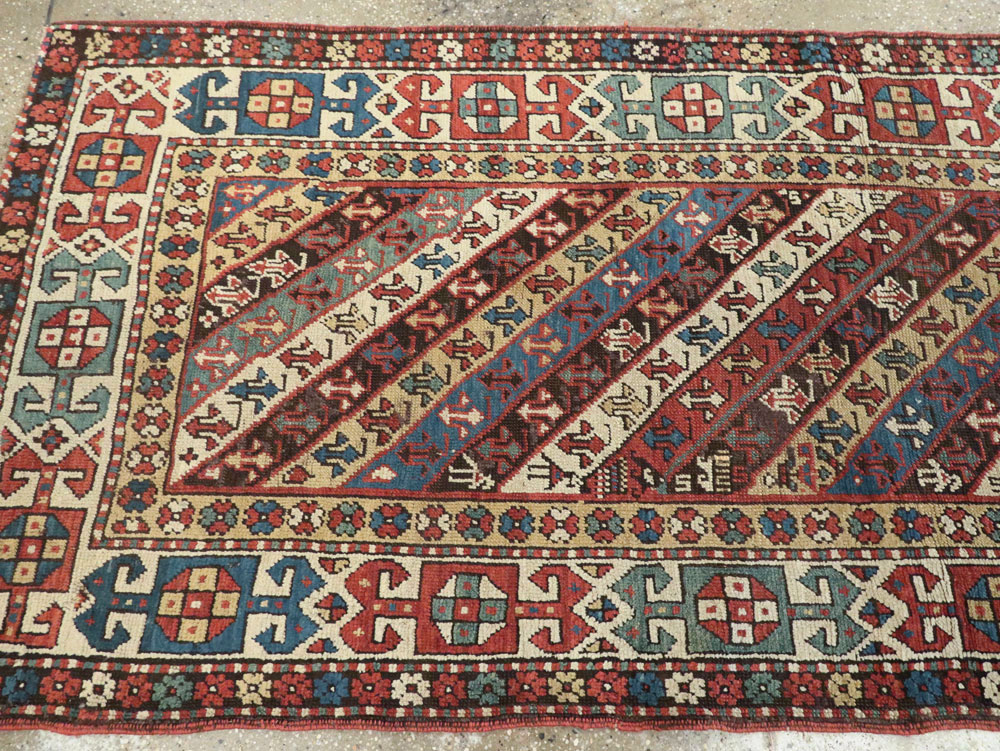 Antique Caucasian Kazak Long Rug, No.13719 - Gss