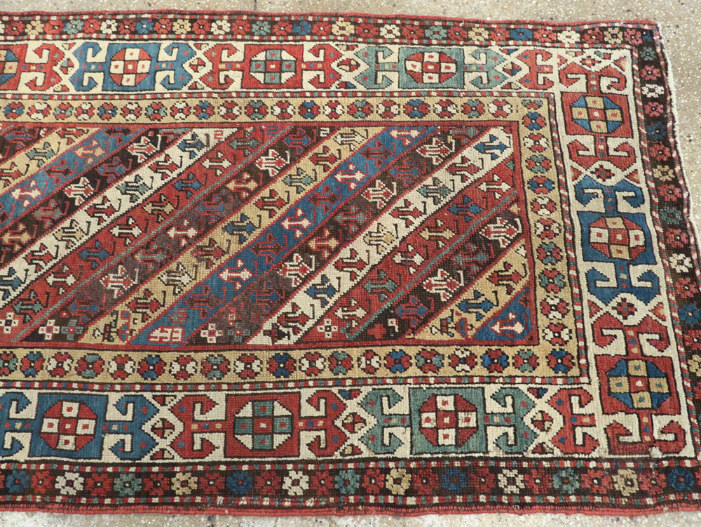 Antique Caucasian Kazak Long Rug, No.13719 - Gss